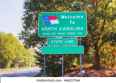 Welcome to North Carolina sign at he state border
