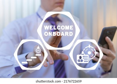 Welcome Onboard Business Concept. Onboarding Management New Employee Process.