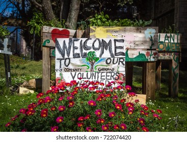 Welcome To Our Community Garden,volunteers Wanted, Urban Garden 