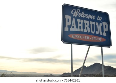 Welcome To Pahrump, Nevada Road Sign