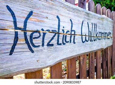 Welcome Sign In Germany - Translation: Welcome