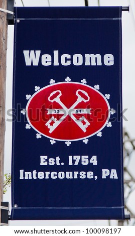Welcome sign in Intercourse, PA