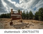 Welcome sign for Leadville, Colorado