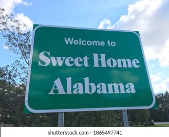 Welcome Sign to Sweet Home Alabama Road along Interstate 10 Photo Image