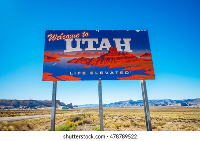 Welcome Utah Sign On Desolate Desert Stock Photo 478789522 | Shutterstock