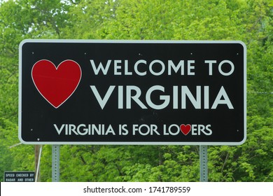 Welcome to Virginia state border sign