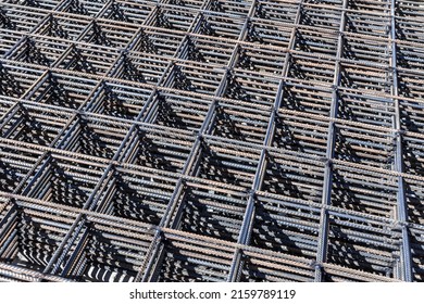 Welded Mesh For The Frame Of A Monolithic Structure Lies Under The Open Sky, Selective Focus