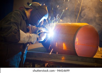 welder at factory work