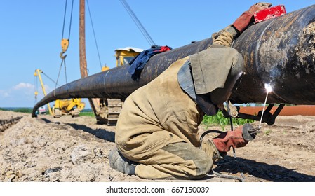 Welder On The Pipeline Repairs