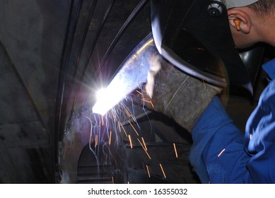 Welder at work