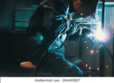Welder working a welding metal -Welders and Flamecutters