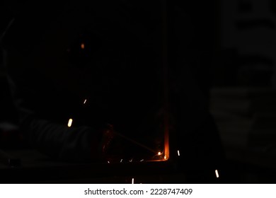 Welder's welding of iron profiles, welding, iron working - Powered by Shutterstock