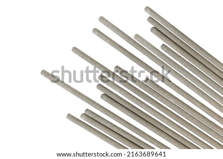 Welding electrode isolate on white background. Electrodes for electric welding.