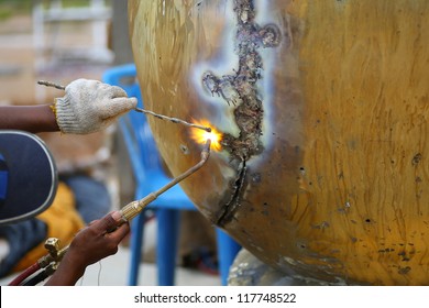 Welding golden metal copper bronze - Powered by Shutterstock