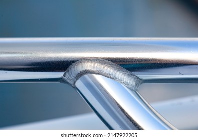 Welding joint of aluminum tubes close-up. - Powered by Shutterstock