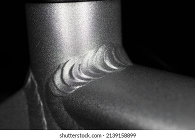 Welding seam of the aluminum frame of a sport bicycle - Shutterstock ID 2139158899