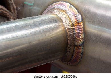 Welding of stainless steel with argon. Argon arc welding - Shutterstock ID 1852050886
