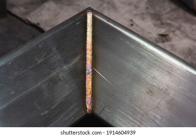 Welding of stainless steel with argon. Argon arc welding - Shutterstock ID 1914604939