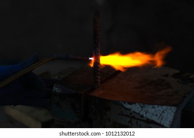 Welding torch flame