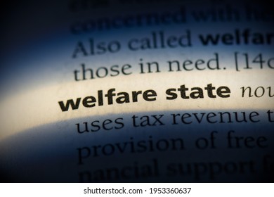 Welfare State Word In A Dictionary. Welfare State Concept, Definition.