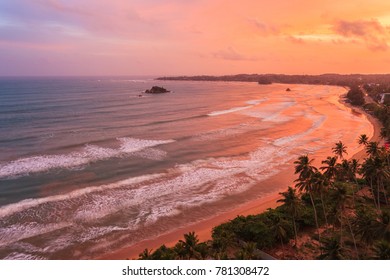 Weligama Beach At Sunset