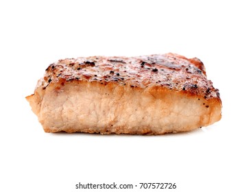 Well Done Steak On White Background