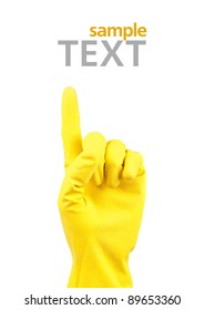 Well Shape Hand Pointing - Symbol In Rubber Glove