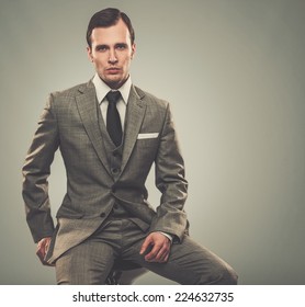 Well-dressed Man In Grey Suit