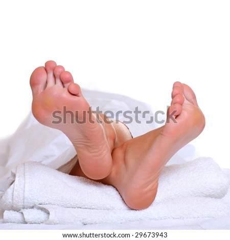 Well-groomed bared a foot of female feet, isolated on a white background, please see some of my other parts of a body images: