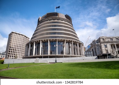 Wellington Beehive Parliament Buildings, New Zealand.