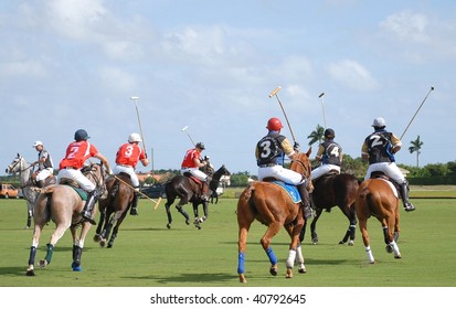 WELLINGTON, FL - NOVEMBER 8:  Polo teams Audi and Grand Champions Polo Club competing in the Wanderer's Cup finals November 8, 2009 in Wellington, FL