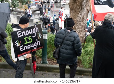 Wellington, New Zealand, July 30 2019: Protest/rally To New Zealand's Parliament About Oranga Tamariki's (Ministry For Children) Uplift Of Children From Maori Families. Indigenous Rights.