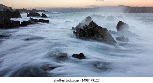 Wellington NZ Breakers Bay Long Exposure Waves Rocks Ethereal Seascape