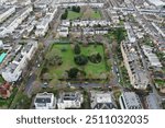 Wellington Square in Cheltenham, Gloucestershire from the air