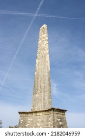 WELLINGTON, UK - APRIL 30, 2022 the Wellington Monument the tallest three-sided obelisk in the world at the edge of the Blackdown Hills