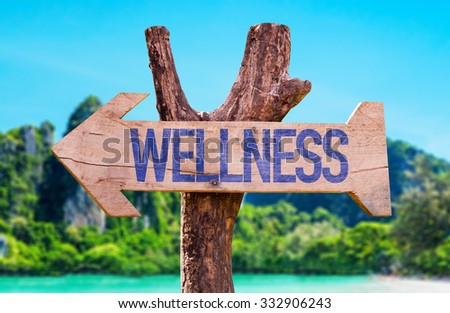 Wellness arrow with beach background