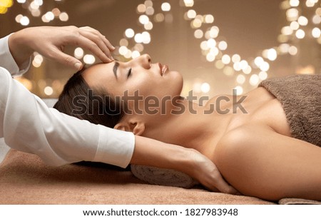 Similar – Image, Stock Photo acupressure Face Healthy