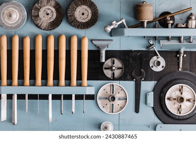 Well-organized tools on a woodworker's wall. - Powered by Shutterstock