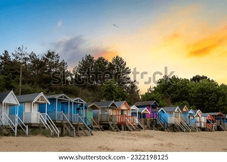 wells-next-the-sea Beach Huts at sunset