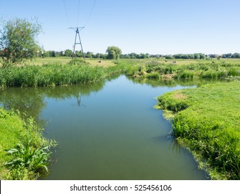 Welna And Nielba River Bifurcation In Wagrowiec, Poland