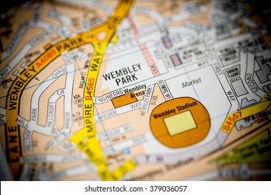 Wembley Arena. London, UK map.
