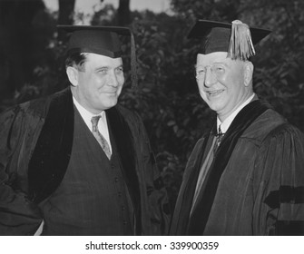 Wendell Willkie and Frank Knox after receiving honorary degrees at Dartmouth College. June 15, 1941. Both Republicans ran against the Democratic Roosevelt Administration in the National elections of 1