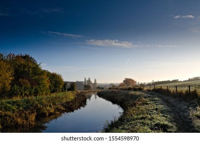 The Wendover Arm Canal, near Tring, in the county of Hertfordshire, England, on a sunny Autumn morning.