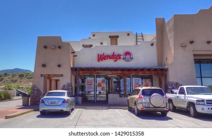 Wendy's Fast Food Restaurant Adobe Sandstone Style Exterior, Sedona Arizona USA, June 2, 2019