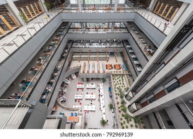 Wenjiang, Chengdu, China - June 29, 2016 : South Western University Of Finance And Economics - SWUFE - Library High Angle View.