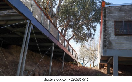 Werribee, Vic Australia - September 24 2022: Urban Landscape Behind Main Street Buildings