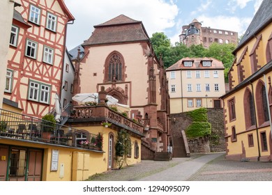 Wertheim am Main/Germany - 19.06.2018: Traditional old German buildings in Wertheim, Baden-Württemberg