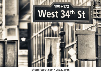 West 34th Street Sign In New York City.