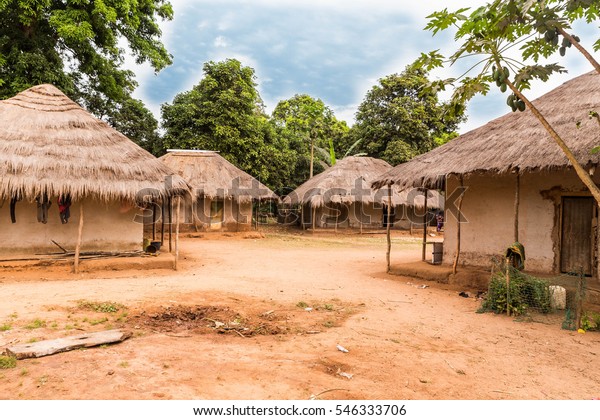 west africa Guinea-Bissau Bijagos islands - \
Traditional African\
village