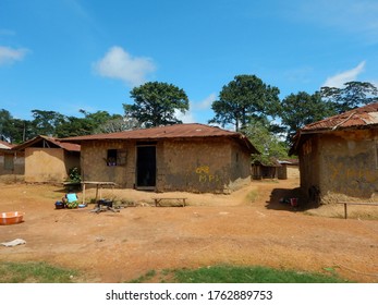 West Africa, Liberia, 6 Of July 2015. Small Village 10 Km Away From Yekepa Town. Living Conditions Of Local People. No Common Services Like Power Electricity, Water Supplying And Sewerage. 